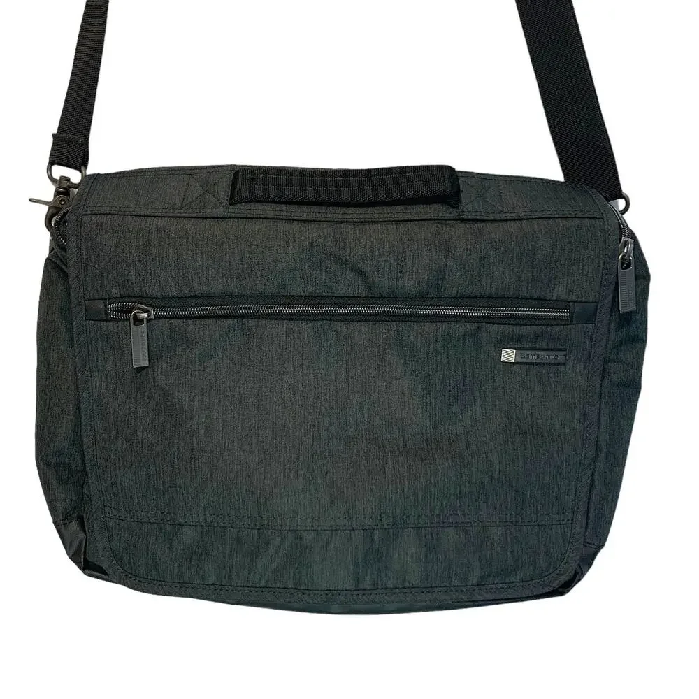Samsonite Modern Utility Messenger Laptop Carryall Bag Large Gray Adjustable